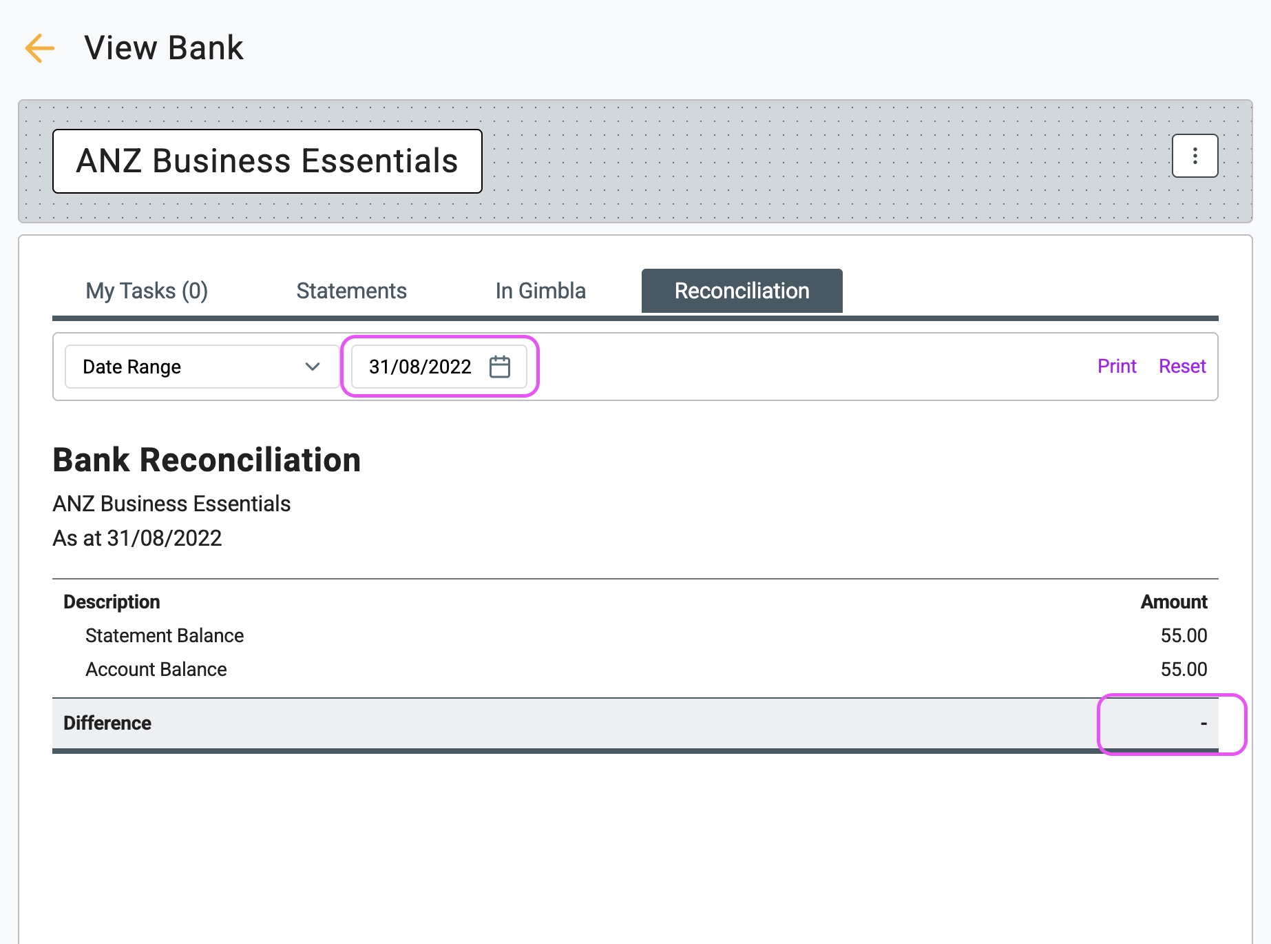 Bank reconciliations