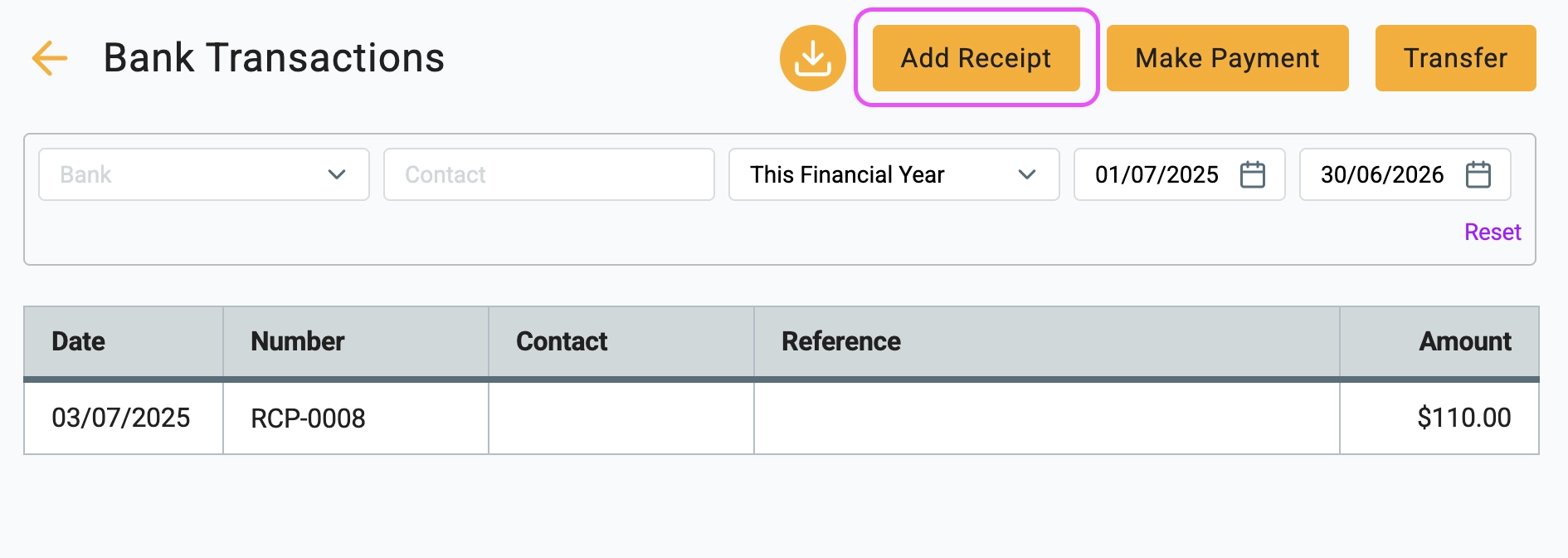create a direct receipt
