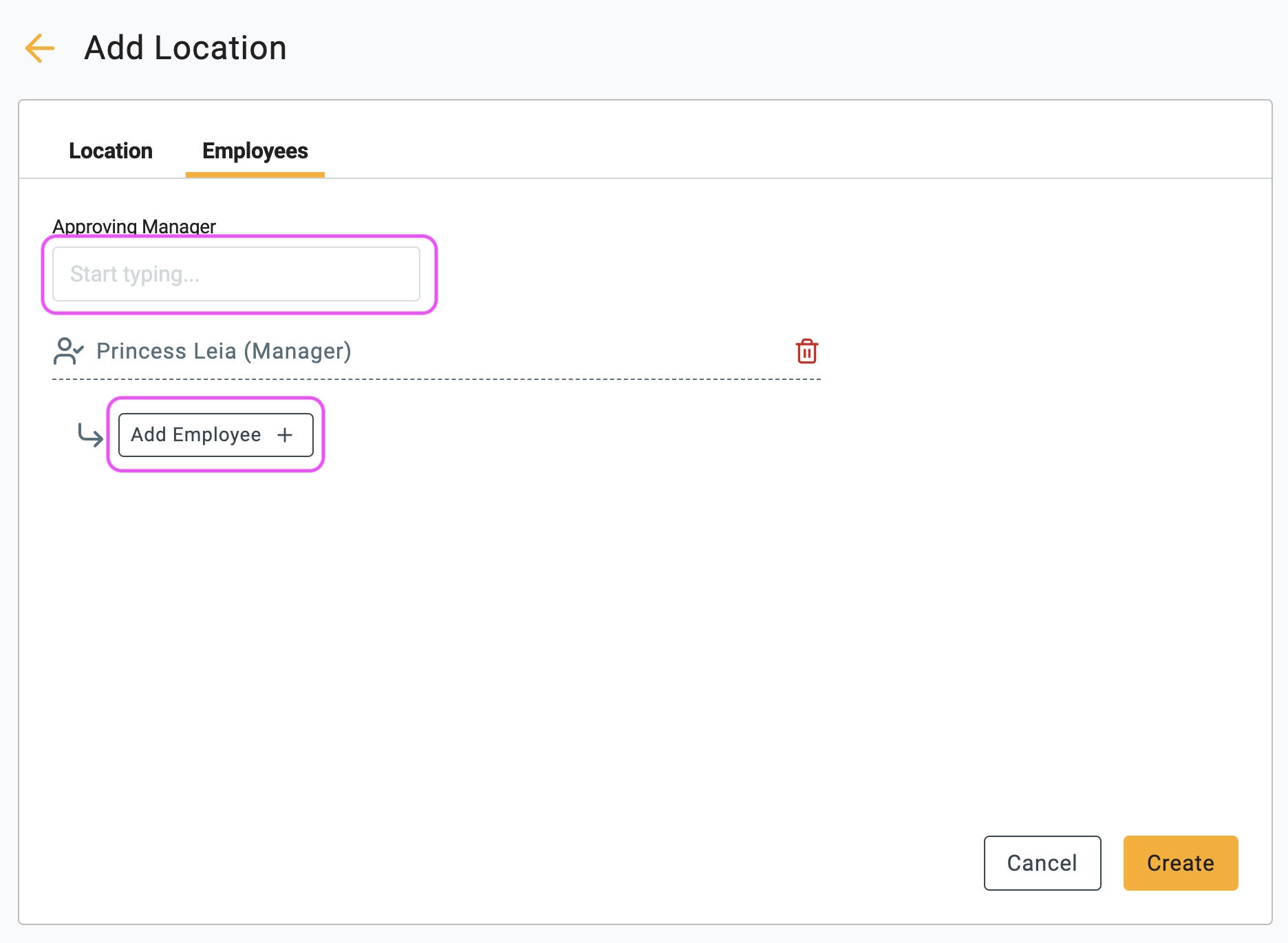 Create a location