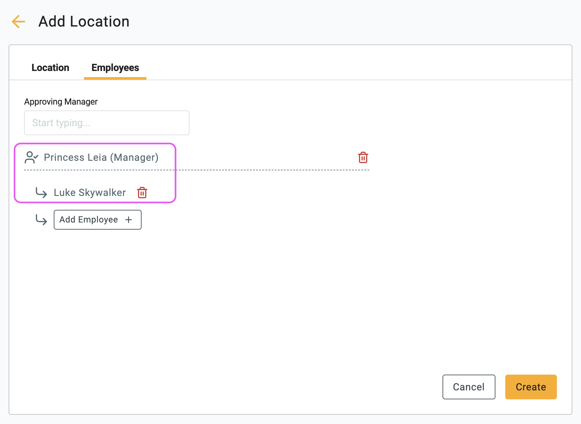 Create a location
