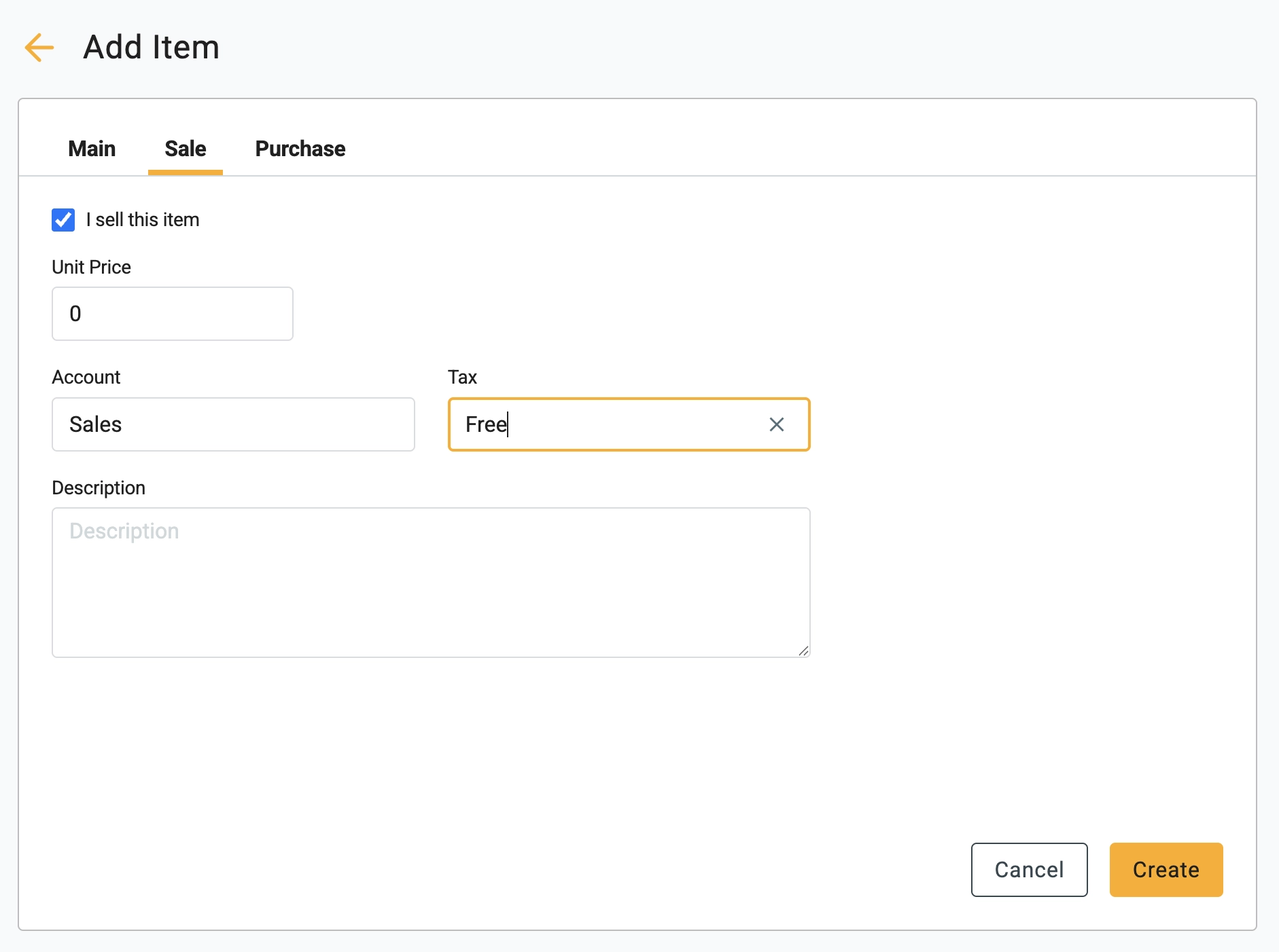 create an item form
