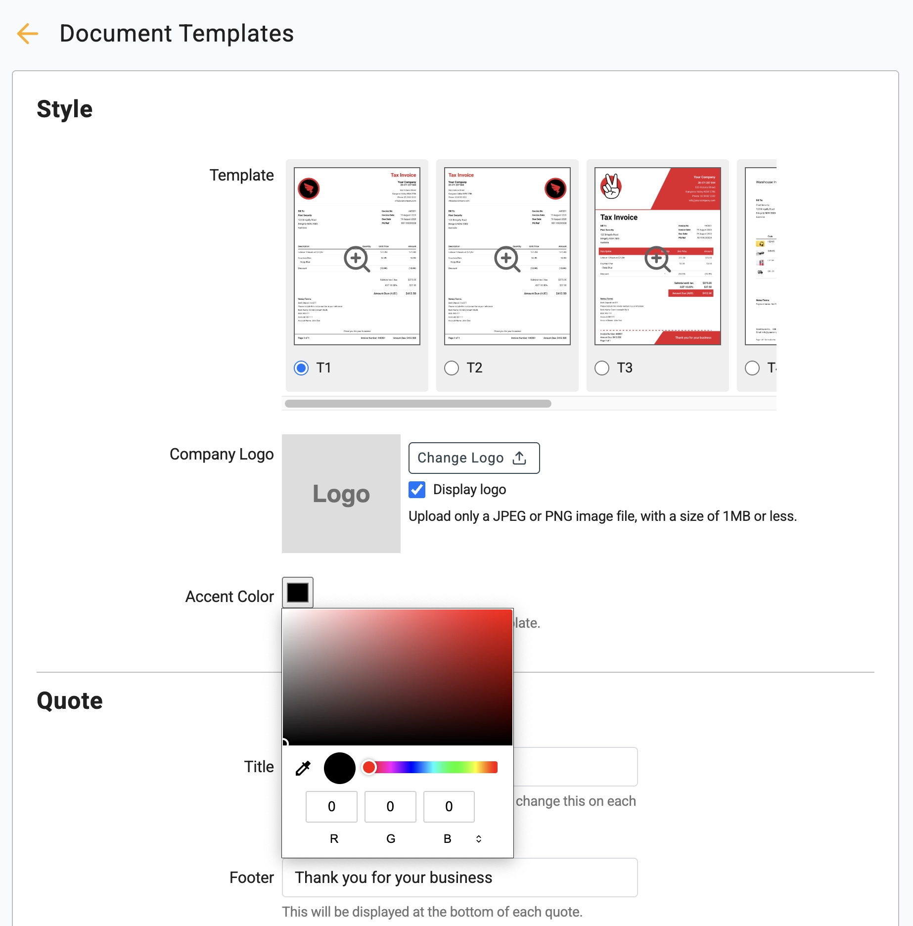 document templates form