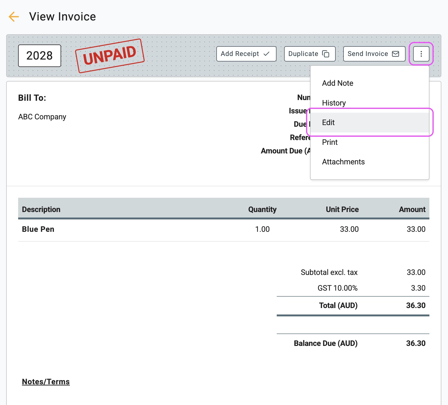 create a direct receipt