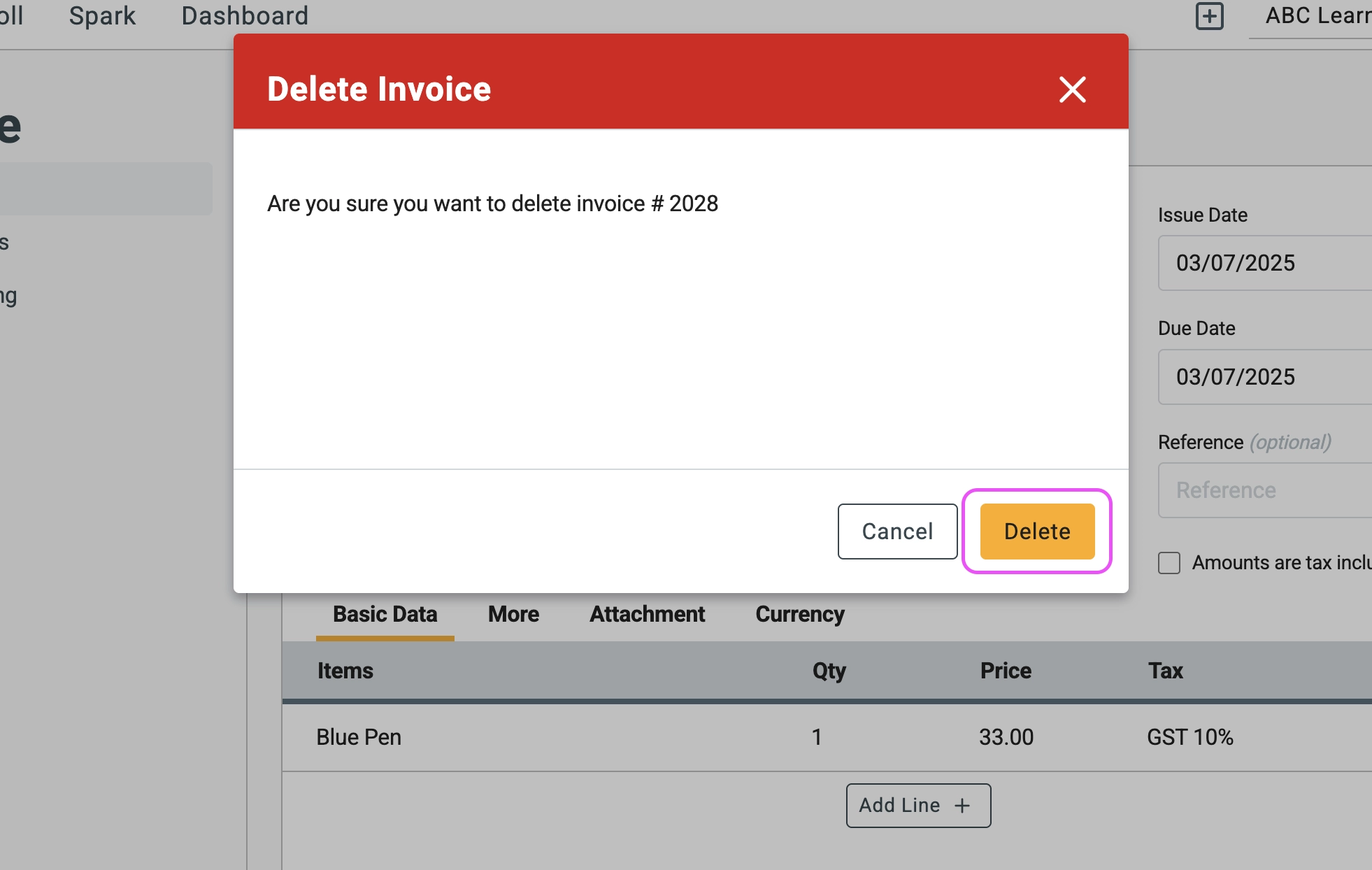 create a direct receipt