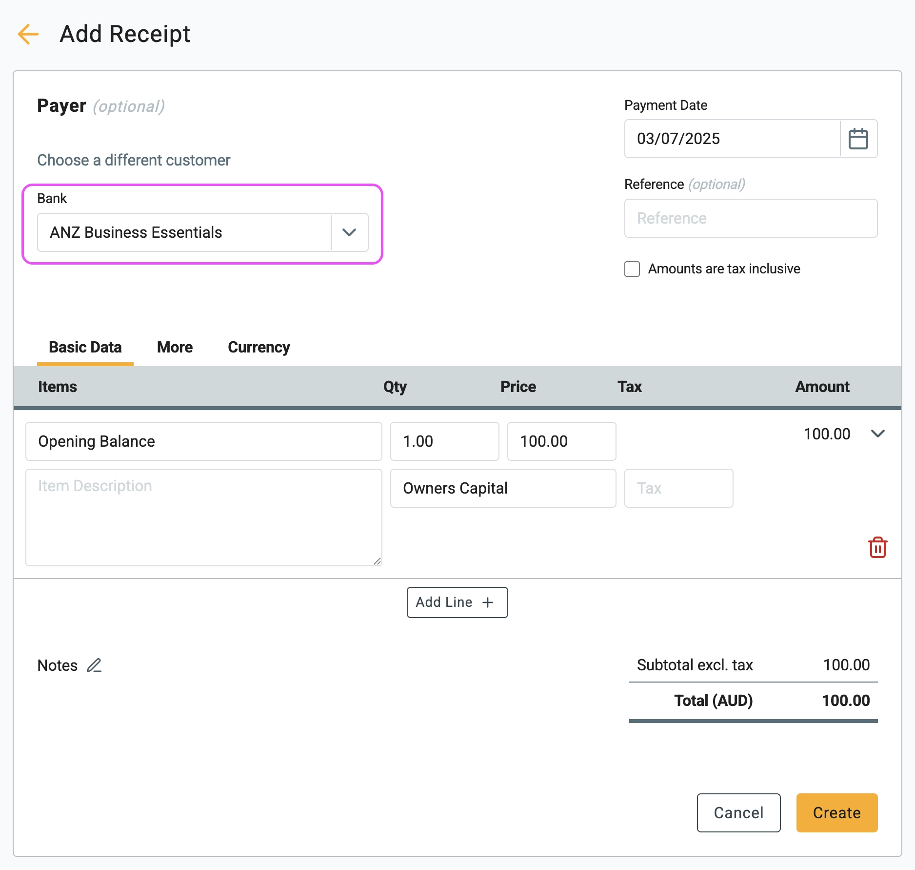 receive money form
