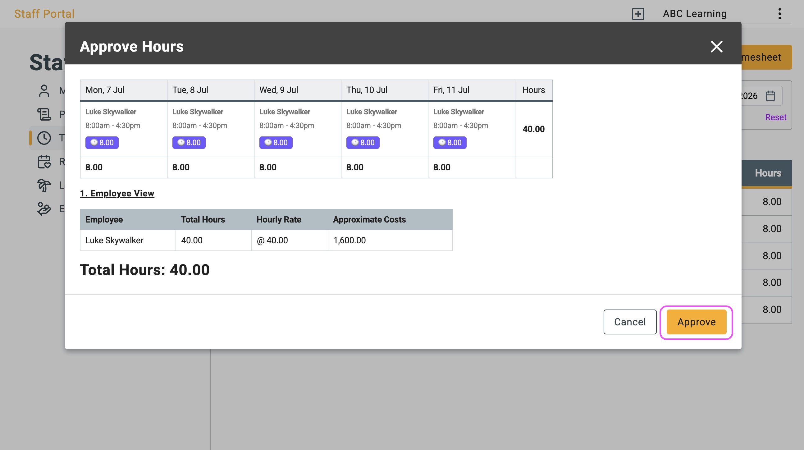 Timesheet (Add & Approve)